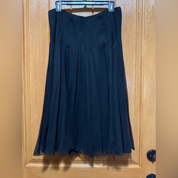 Jones, New York collection black 100% silk skirt size 10 zipper W 16 length 28 - Picture 2 of 12